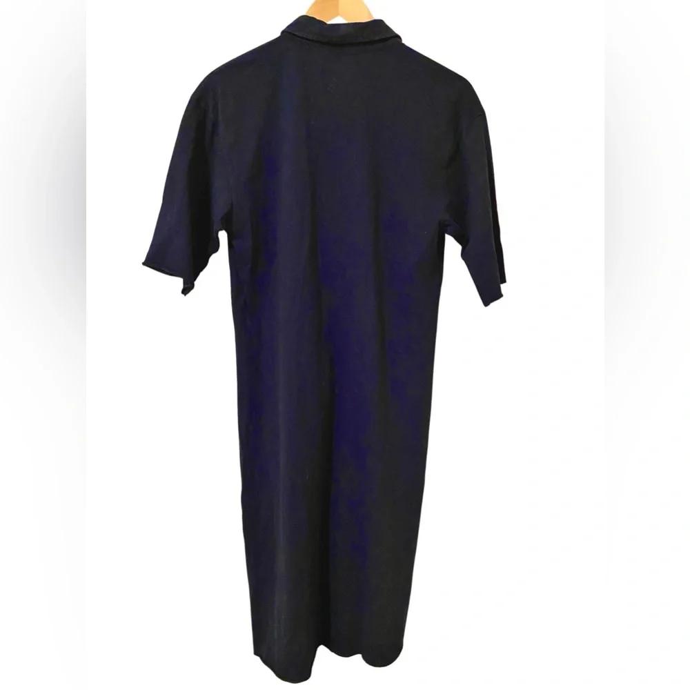 Frank & Eileen Emma Hand-Cut Raw Hem Popover Henley Maxi Dress Navy Size XS - Picture 7 of 11